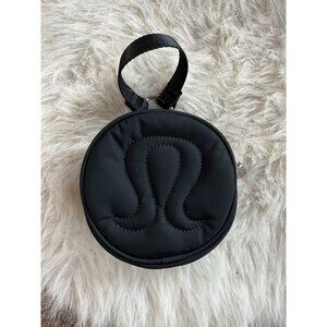 Black Lululemon 4” Round Coin Purse, 1.75” Wide “Items of Importance” Belt Bag